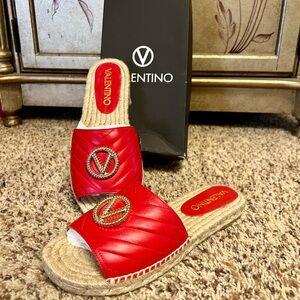New VALENTINO Women’s  Clavel Espadrille Slide Sandals.